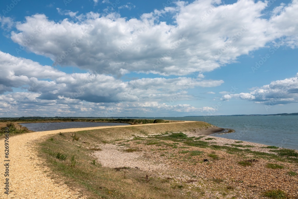 footpath along the Solent Way between Lymington and Keyhaven