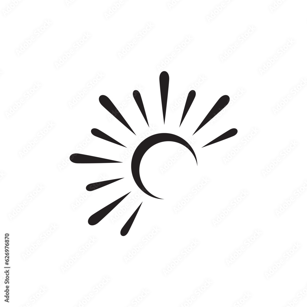 Obraz premium Sunrise simple flat logo design element