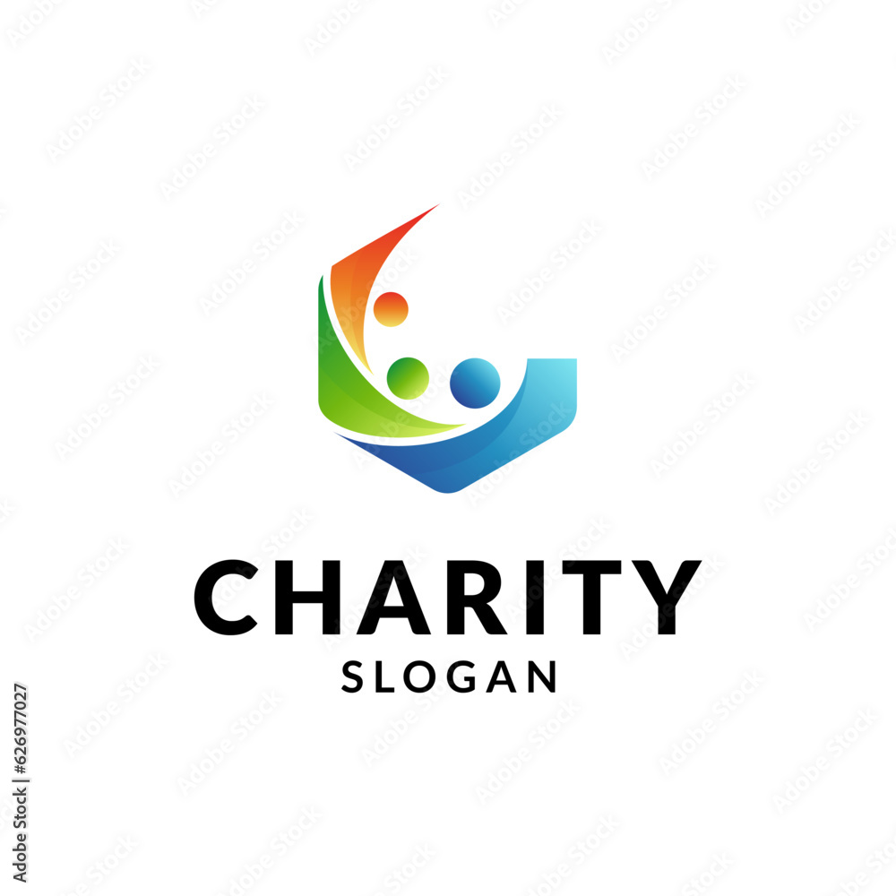 Letter C with family design for charity logo Letter C with family design for charity logo
