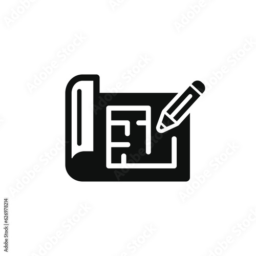 House plan icon isolated on white background. Blueprint icon