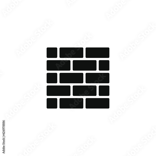 Brick wall icon isolated on white background