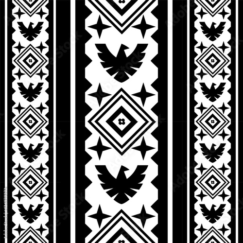 Monochrome fabric pattern background textile design for wallpaper, texture, printing, clothing. Vector.