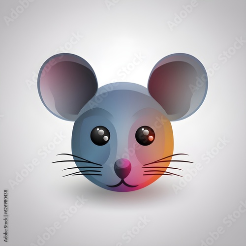 a cartoon mouse with a colorful face