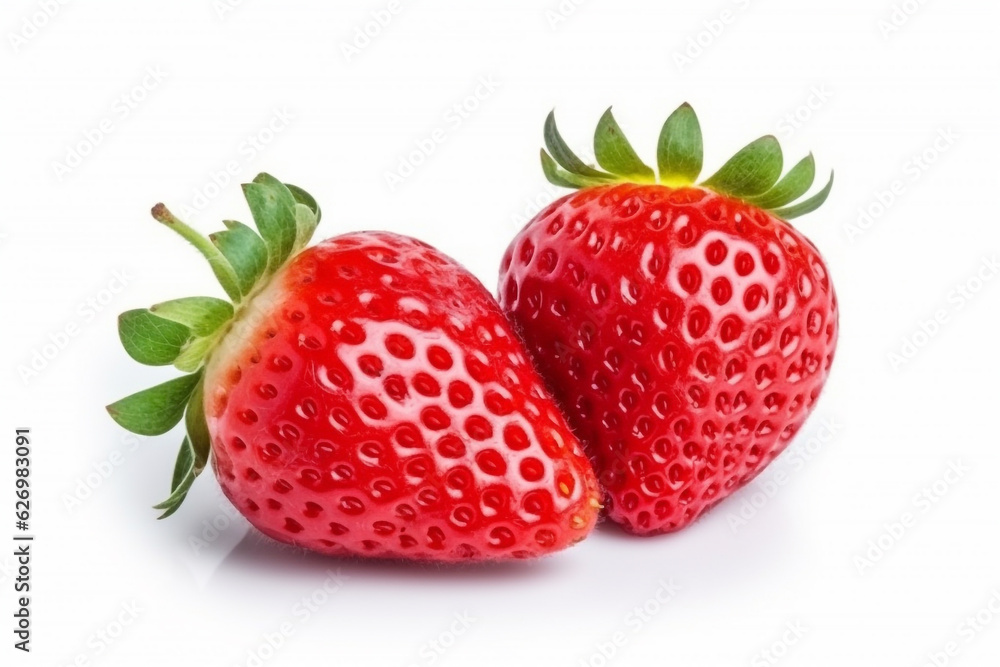 Strawberry isolated on white background.Generative Ai. Strawberry isolated on white background.Generative Ai.