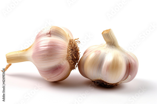 Garlic isolated on white background.Generative Ai.