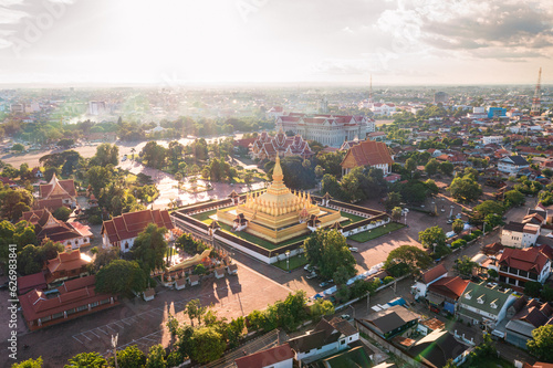 Wat thatluang Gold stupa, Vientiane, laos photo