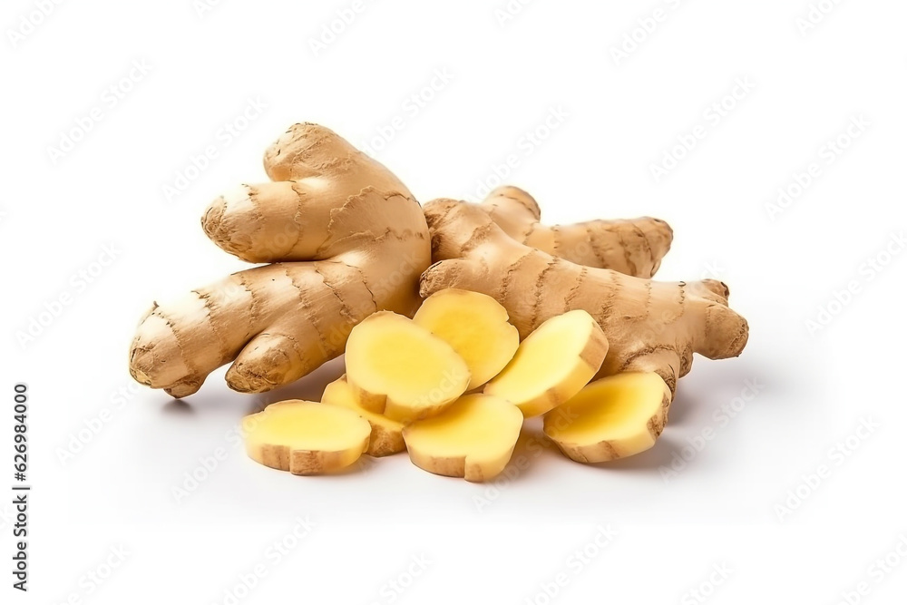 Fototapeta premium Ginger isolated on white background.Generative Ai.