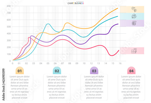Business data market infographic graph and chart.Statistic and modern graphic presentation,vector flat illustration.