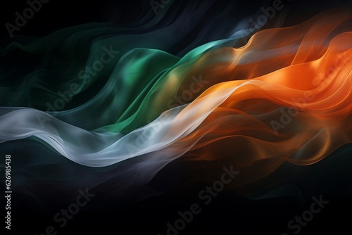 Photo indian flag colores illustration on black for indian day 15 august concept. Ai generated