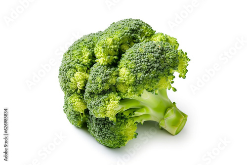Fresh Broccoli isolated on white background.Generative Ai.