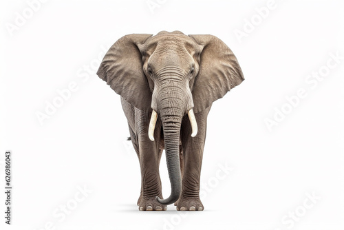 Elephant isolated on white background.Generative Ai.