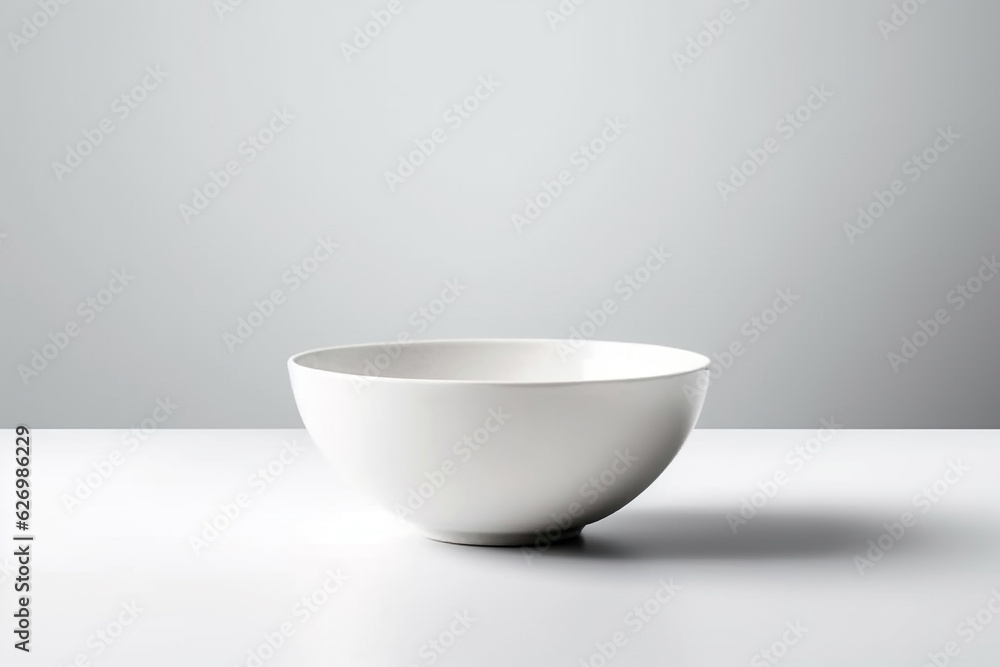 White ceramic bowl isolated on white background.Generative Ai. White ceramic bowl isolated on white background.Generative Ai.
