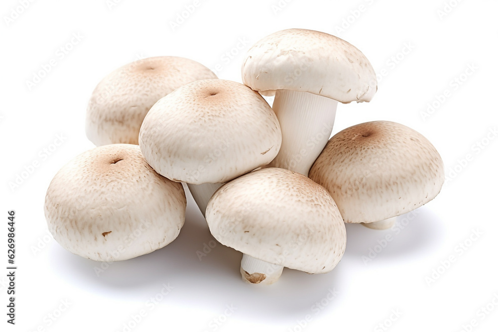 Mushroom isolated on white background.Generative Ai. Mushroom isolated on white background.Generative Ai.