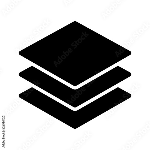 Layers icon, Three levels stacked on top of each other color editable