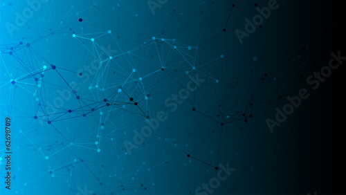 Abstract futuristic - Molecules technology with polygonal shapes on dark blue background. Illustration Vector design digital technology concept. internet network connection design for website.
