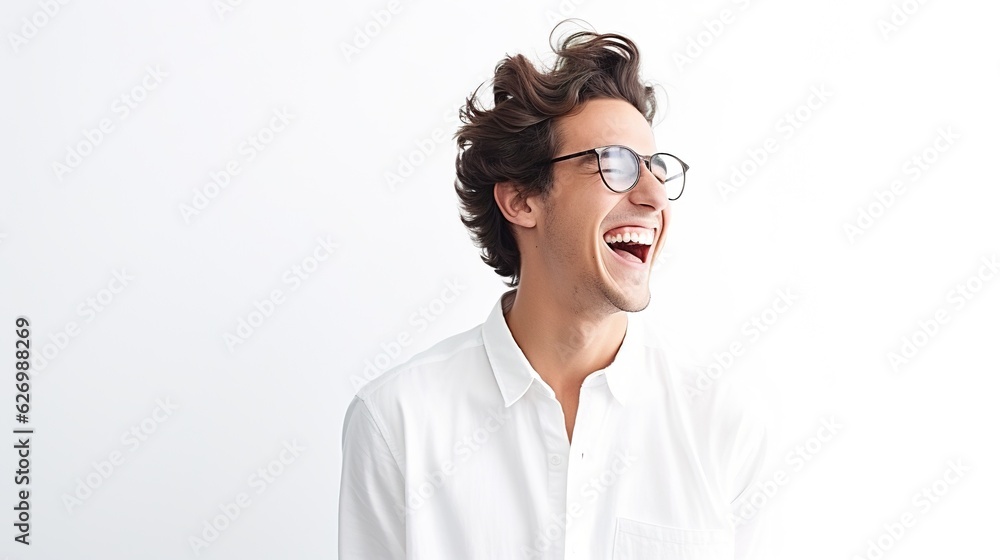 portrait of a person with glasses isolated on white background with generative ai portrait of a person with glasses isolated on white background with generative ai