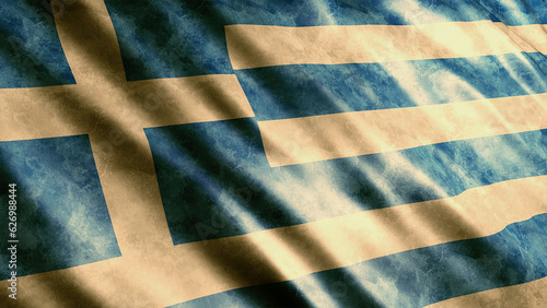 Greece National Grunge Flag, High Quality Grunge Flag Image 