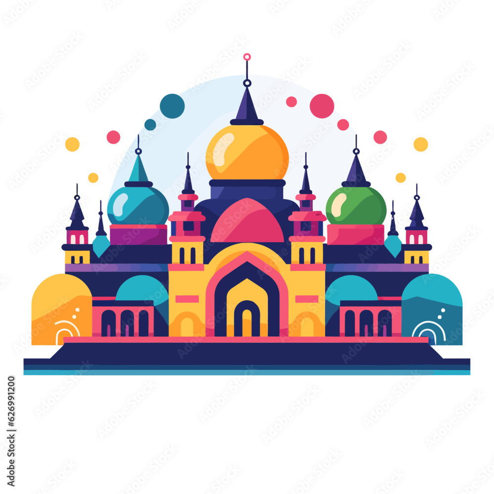 Colorful Illustration of a Palace