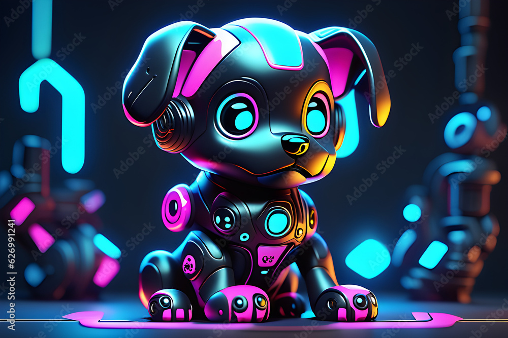 Fototapeta premium cute puppy cartoon character