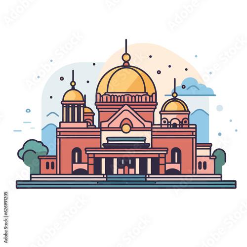 Colorful Illustration of a Palace
