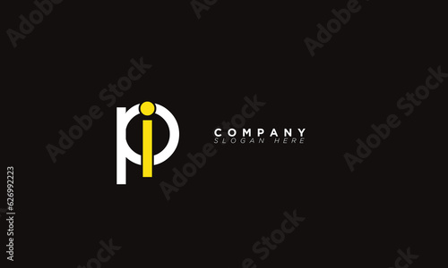 PI Alphabet letters Initials Monogram logo IP, P and I