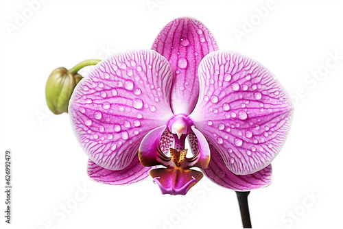 Purple orchid flowers isolated on white background.Generative Ai.
