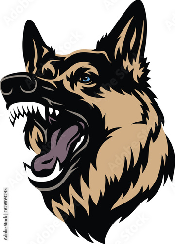 Aggressive German Shepherd Dog in Attack