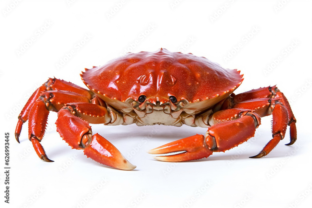 Crab isolated on white background.Generative Ai.