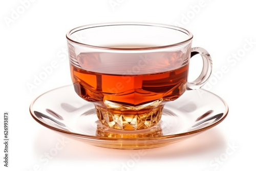 Hot tea isolated on white background.Generative Ai.