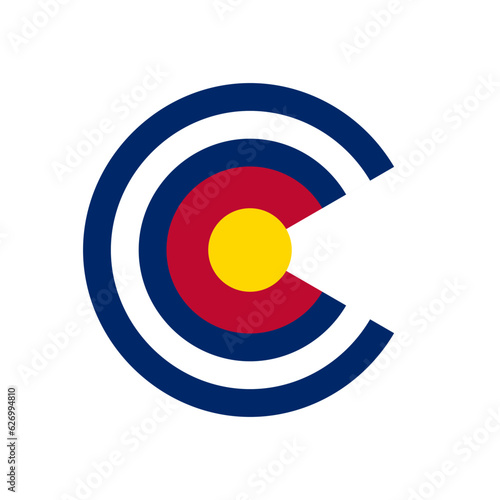 colorado flag logo design. vector illustration isolated on white background