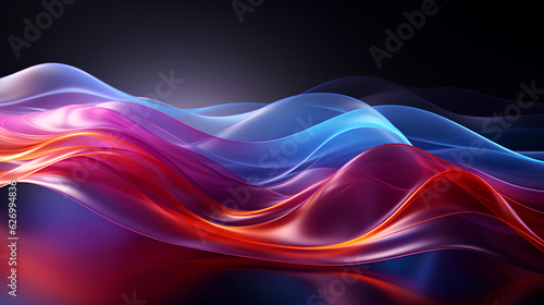 Colorful Abstract flowing wave lines. Design element for technology, science, modern concept illustration background generative AI