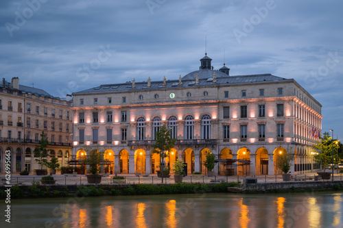Evening View of the Town Hall of Bayonne, France