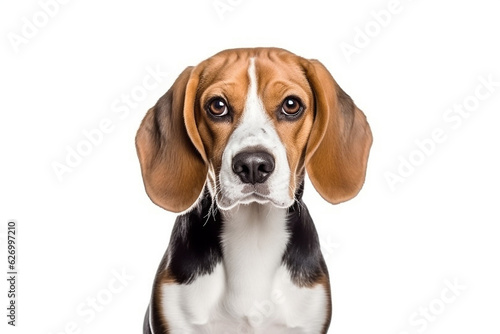 Beagle dog isolated on white background.Generative Ai. © Inlovehem