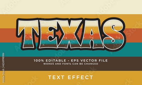 texas vintage editable text effect