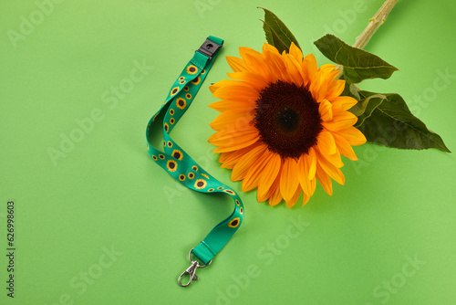 Sunflower lanyard, symbol of people with invisible or hidden disabilities. photo
