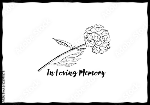 Obituary postcard with the text In Loving Memory.