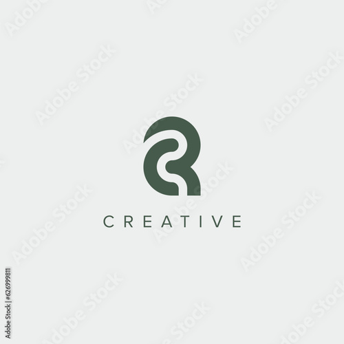 Modern unique letter CR RC logo design template - vector.