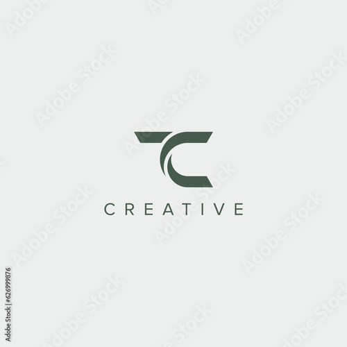 Modern unique letter TC CT logo design template - vector.