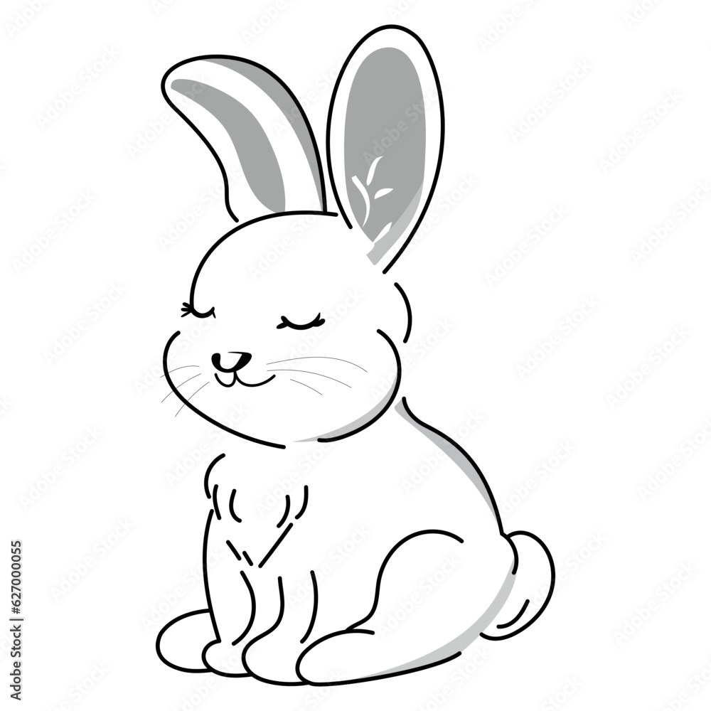 bunny rabbit very cute contour drawing vector illustration bunny rabbit very cute contour drawing vector illustration
