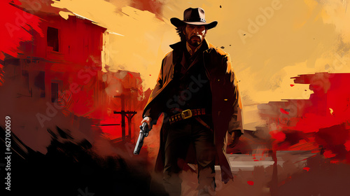 Bold Gunslinger: Graphic Style with Dynamic Incorporation