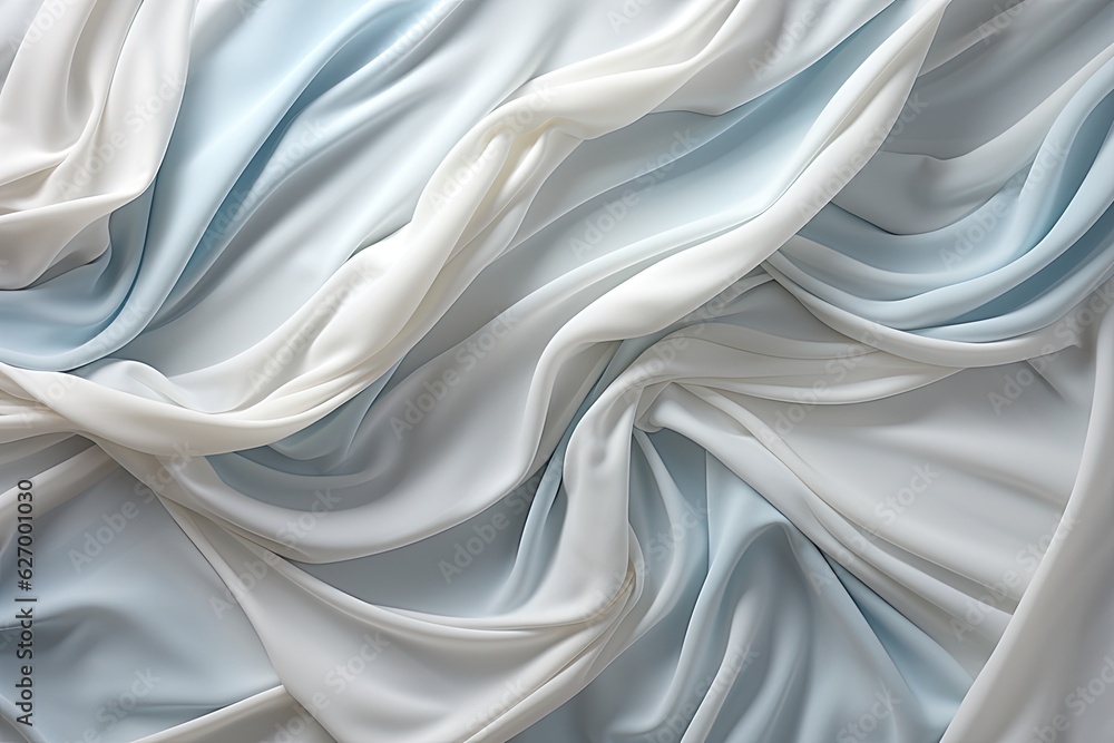 White and grey fabric curves wave lines background. texture for web design. Generative AI