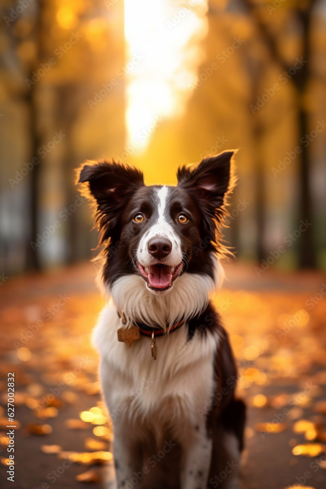 Lovely smiling dog in park