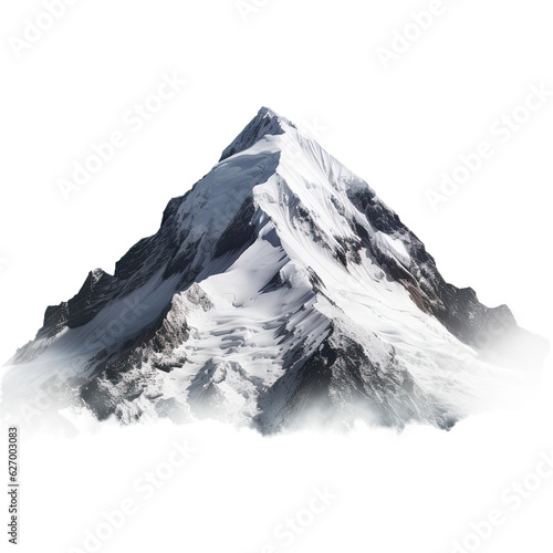 Fototapeta Snow mountain isolated on transparent background. Generative AI