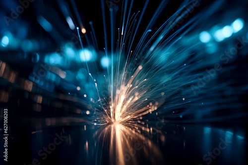 Sparkling Blue: A Concept of Modern Mechanical Manufacturing, Communication, Progress, and Innovation through Welding Sparks created with Generative AI technology