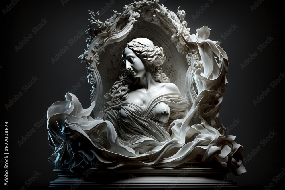 Timeless Elegance: A Captivating Classic Marble Sculpture, Perfect for Adding Sophistication created with Generative AI technology