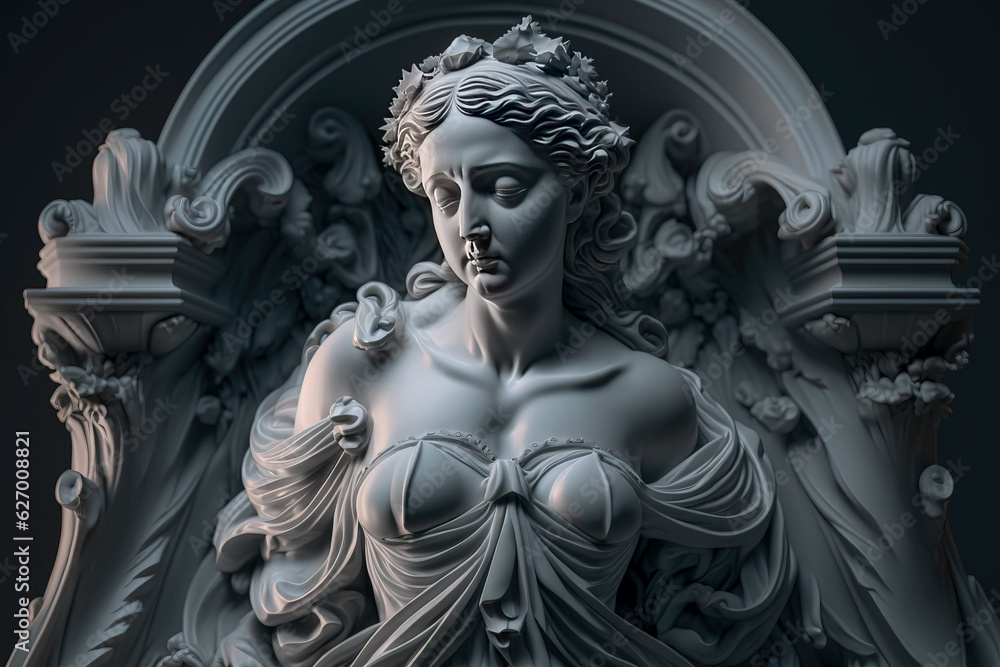 Timeless Marvel: The Breathtaking Beauty of a Classic Marble Sculpture, a Masterpiece of Artistic Grace and Elegance created with Generative AI technology