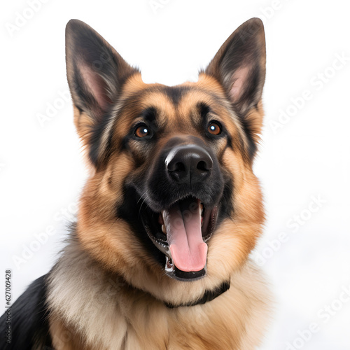 A german, shepherd dog on white isolated background