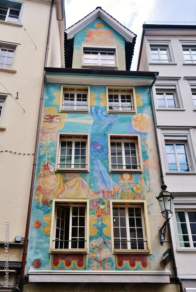 St. Gallen, bemaltes Haus in der Altstadt