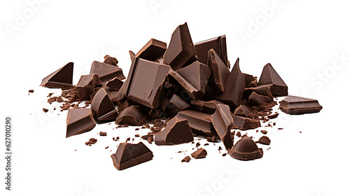 Fresh organic broken chocolate pieces transparent png background. Chocolate png