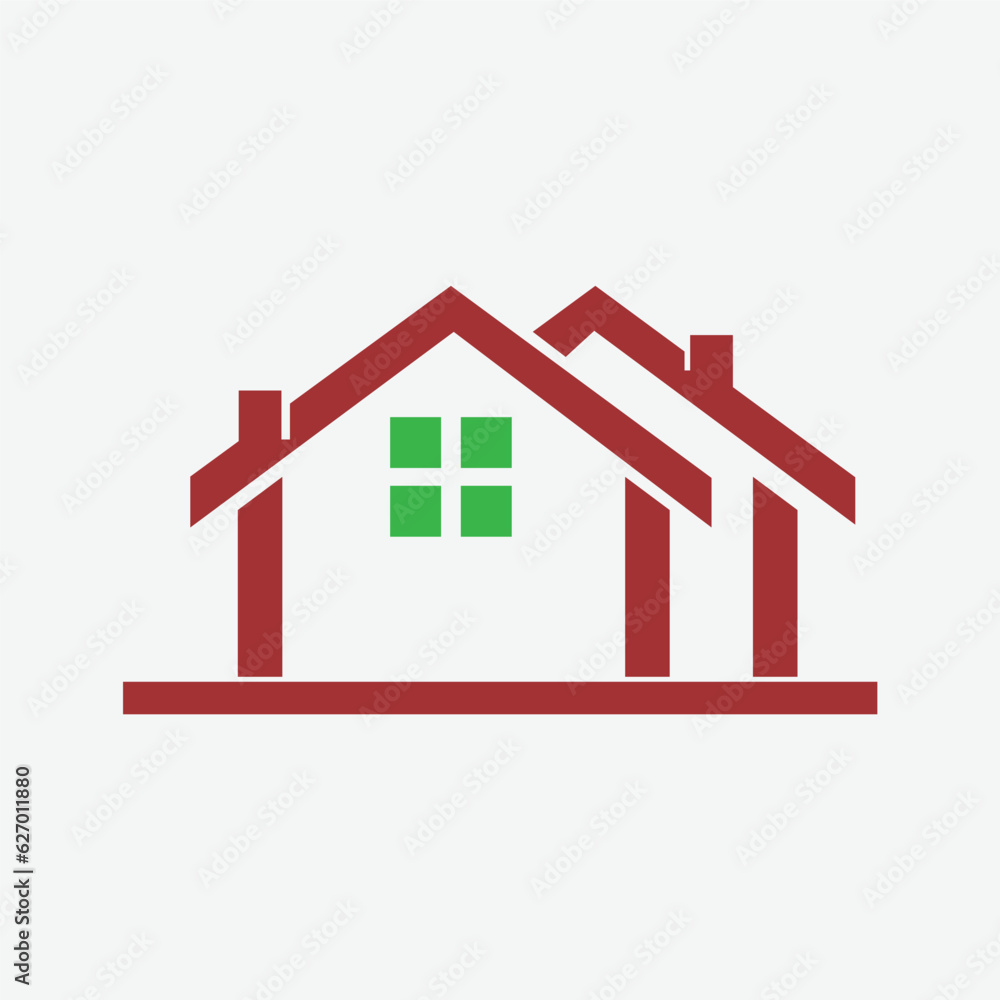 Vector green eco house logo concept Vector green eco house logo concept